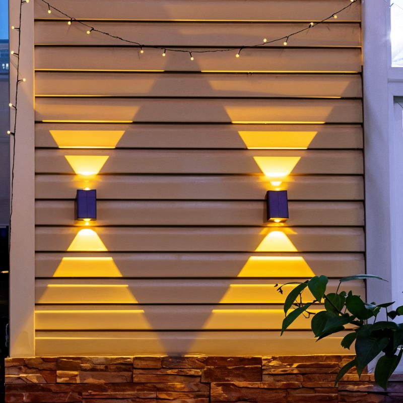 Solar-Wandleuchte Außen | Up-Down LED Effekt | Wetterfest | Garten & Terrasse